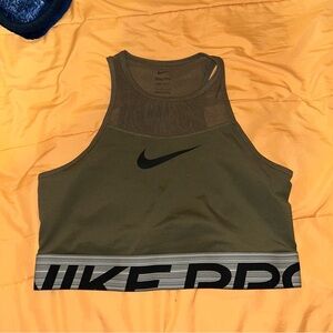 Nike Pro Olive Green Women's Crop Top